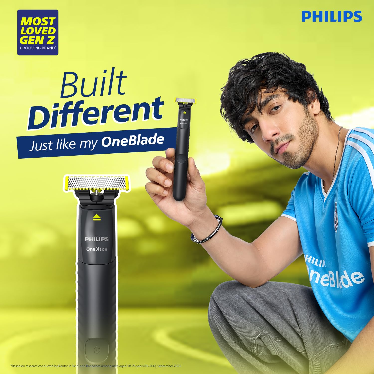 Philips OneBlade Hybrid Trimmer and Shaver with Dual Protection Technology for No Nicks and Cuts as Blade Never Touches Skin (New Model) QP1424/10**G