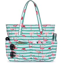 Bolsas de playa para mujer Bolso grande impermeable a prueba de arena para piscina con tote de playa con cremallera para viajes esenciales de vacaciones