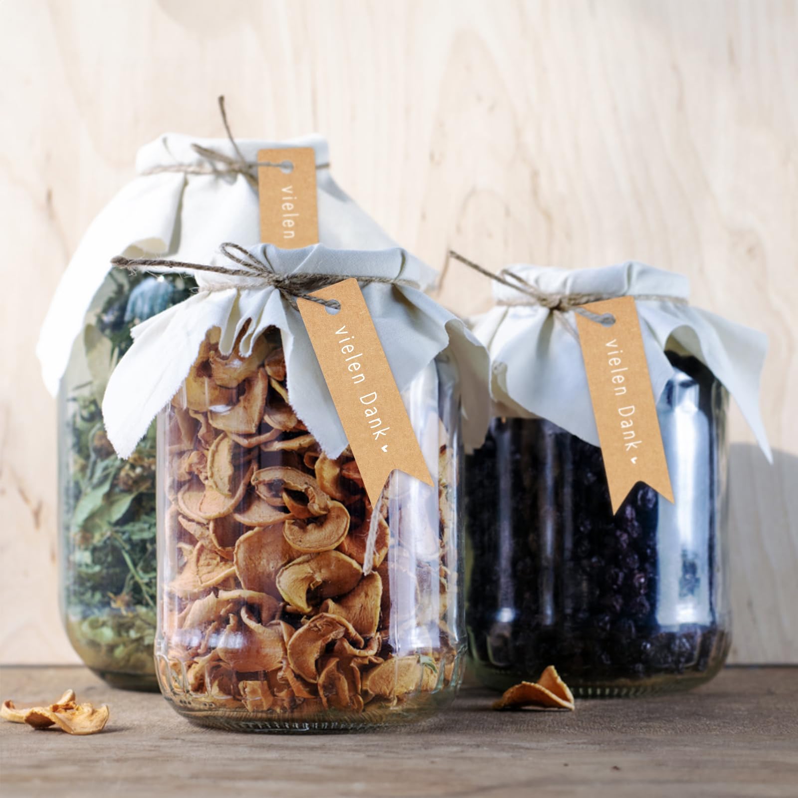 Kraft label hart klein 10 stuks voor het decoreren en personaliseren - organza zakjes
