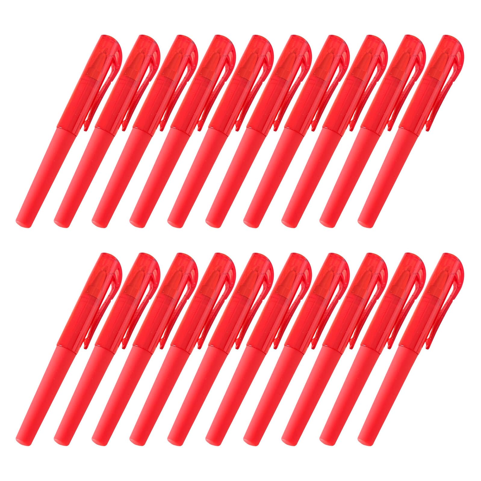 Bolígrafos de Gel Rojos 0,5 Mm Punta Fina, Mini Cortos Tapa, Pack 50 Unidades para Escuela, Oficina y Uso Diario, Escritura y Secado Rápido Portátil