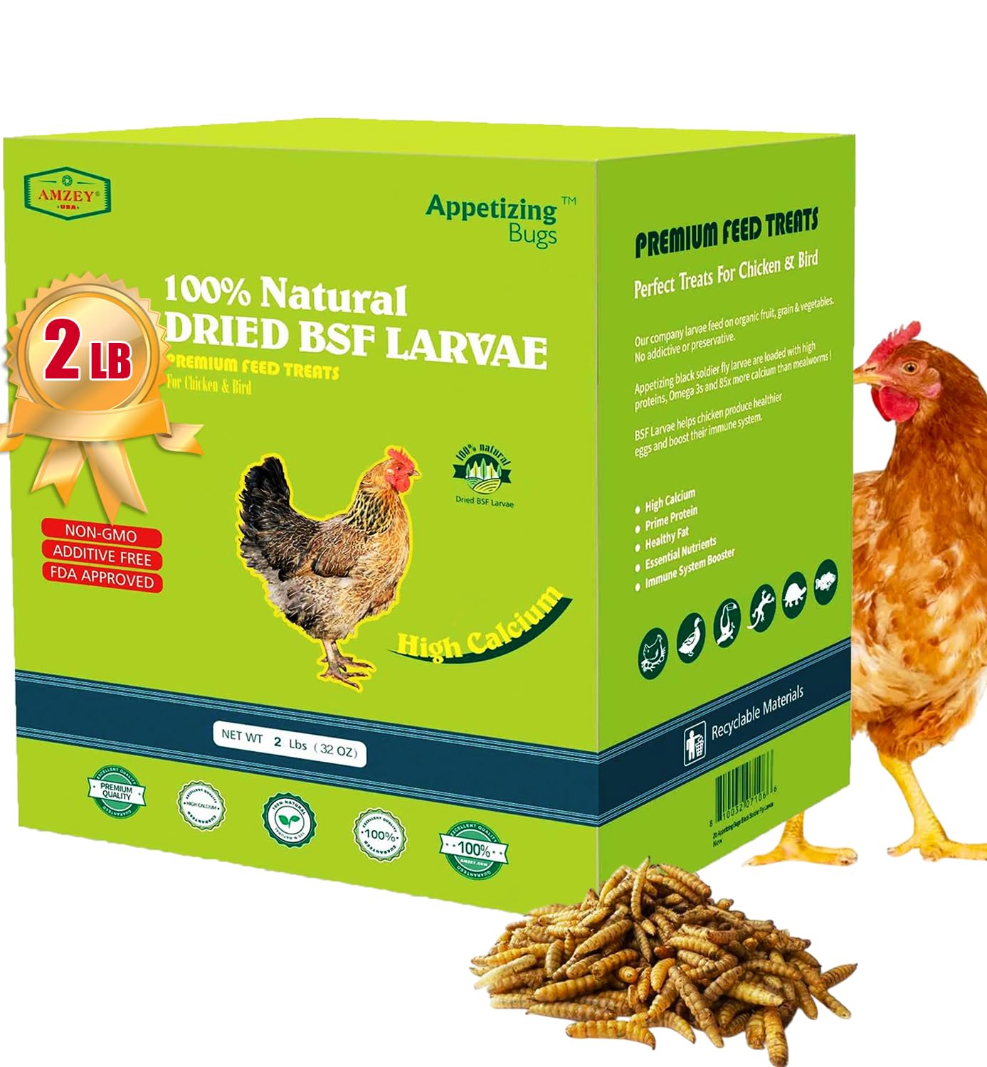 2 LBS Dried Black Soldier Fly Larva