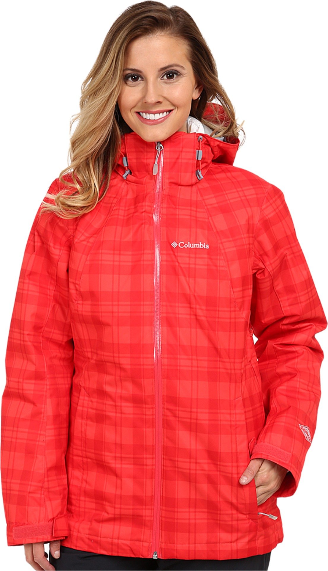 ColumbiaWhirlibird Interchange Jacket,Womens,Red Hibiscus Plaid,S