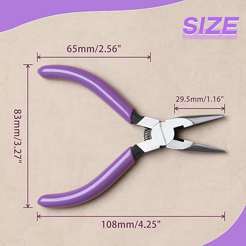 Miniatura 75 de SPEEDWOX Alicates de punta de aguja doblada con mandíbula dentada, alicates de punta larga doblados, alicates removedores de aguja, herramientas
