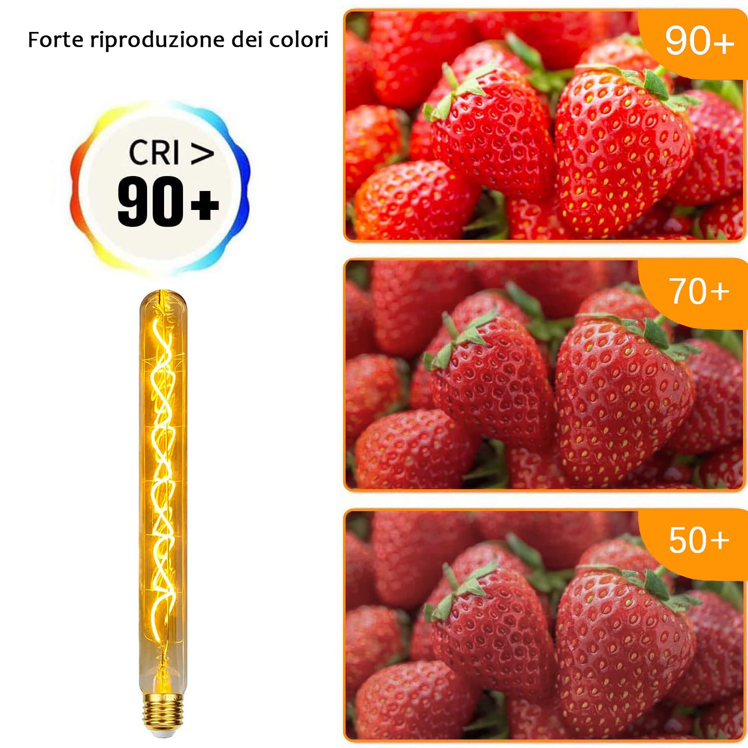 Lampadina LED Edison Vintage, Lampadina Flute Dimmerabile E27 4W LED Bianco Caldo, Lampada Vintage Edison Dimmerabile E27 Ideale per Nostalgia e Illuminazione Retrò - Ambra - 4 Pezzi (T30)