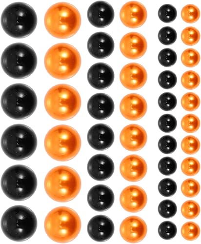 MAGICLULU 500 cuentas flotantes coloridas de ABS para florero, perlas de relleno para jarrón, vela, decoración del hogar (negro y naranja)