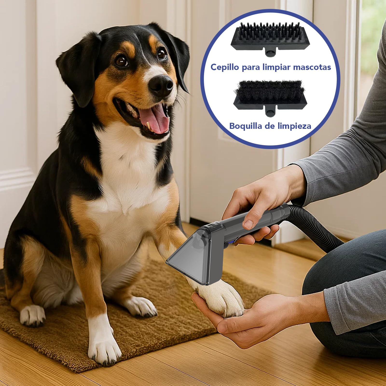 Akitas X7 600W Aspiradora de Agua Tapicería con Función de Autolimpieza Limpiador de Tapicerías Portátil 14kPa Pelos de Mascotas Sofás Colchones Alfombras Coches Depósito Doble(AKX7)