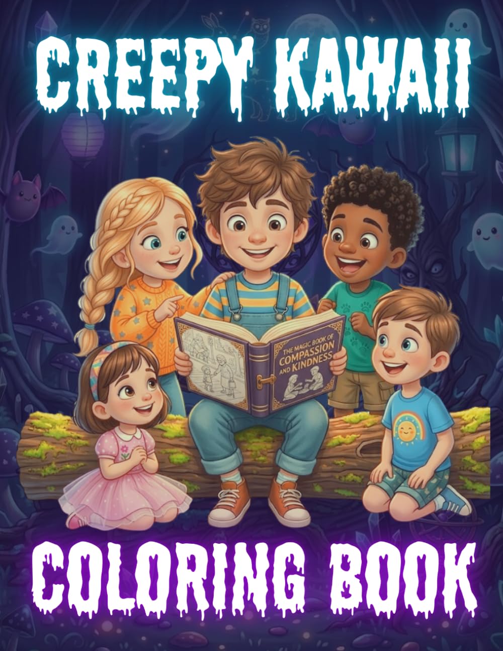 Creepy Kawaii Coloring Book: Adorable Toddler and Kids Coloring Pages with Cute Spooky Creatures, Magical Monsters and Fantasy Animals for Boys and Girls