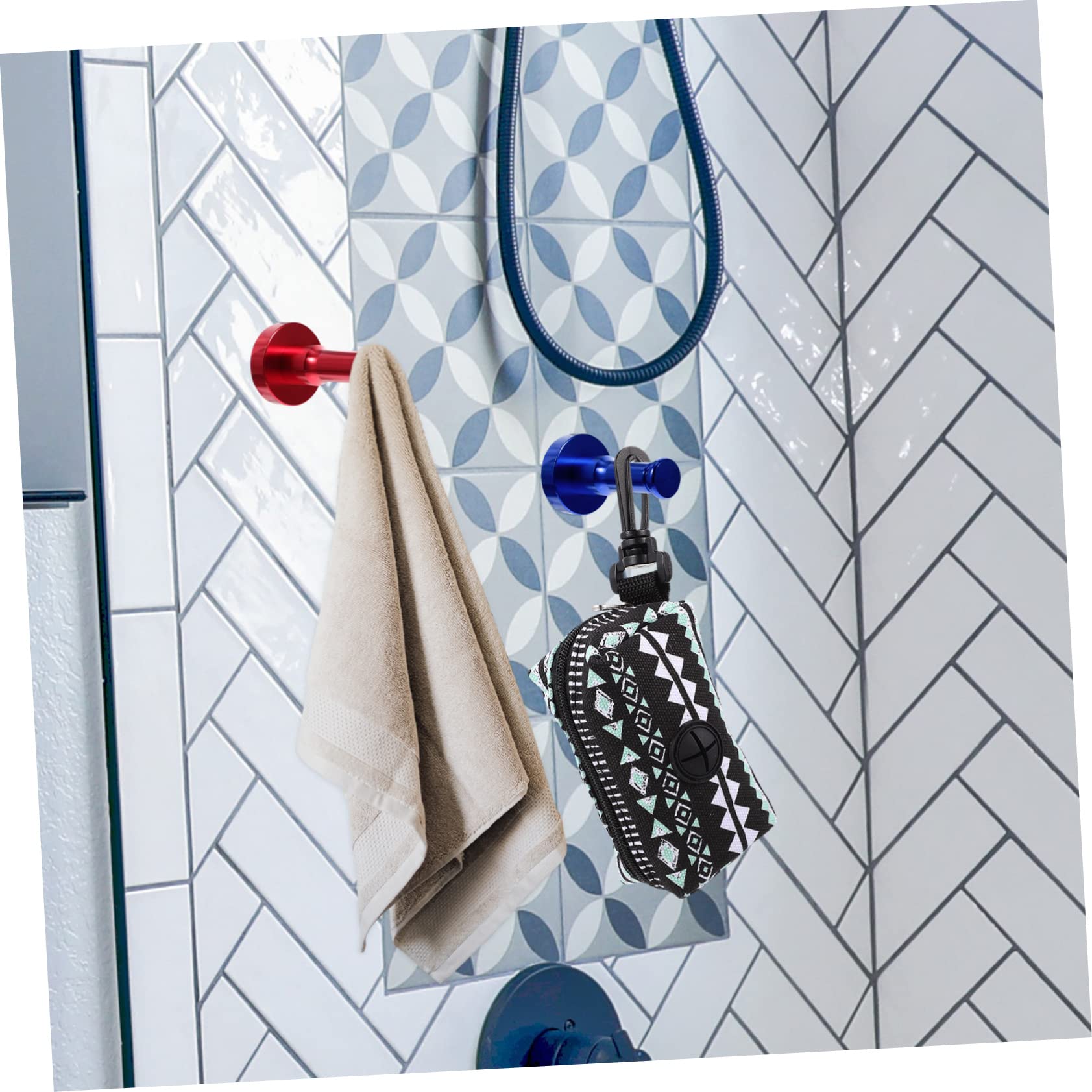 VASDEV 12 juegos de toalleros de gancho de aluminio espacial para puerta de baño, ganchos para colgar abrigos, ganchos para abrigos montados en la pared, ganchos para toallas, ganchos de