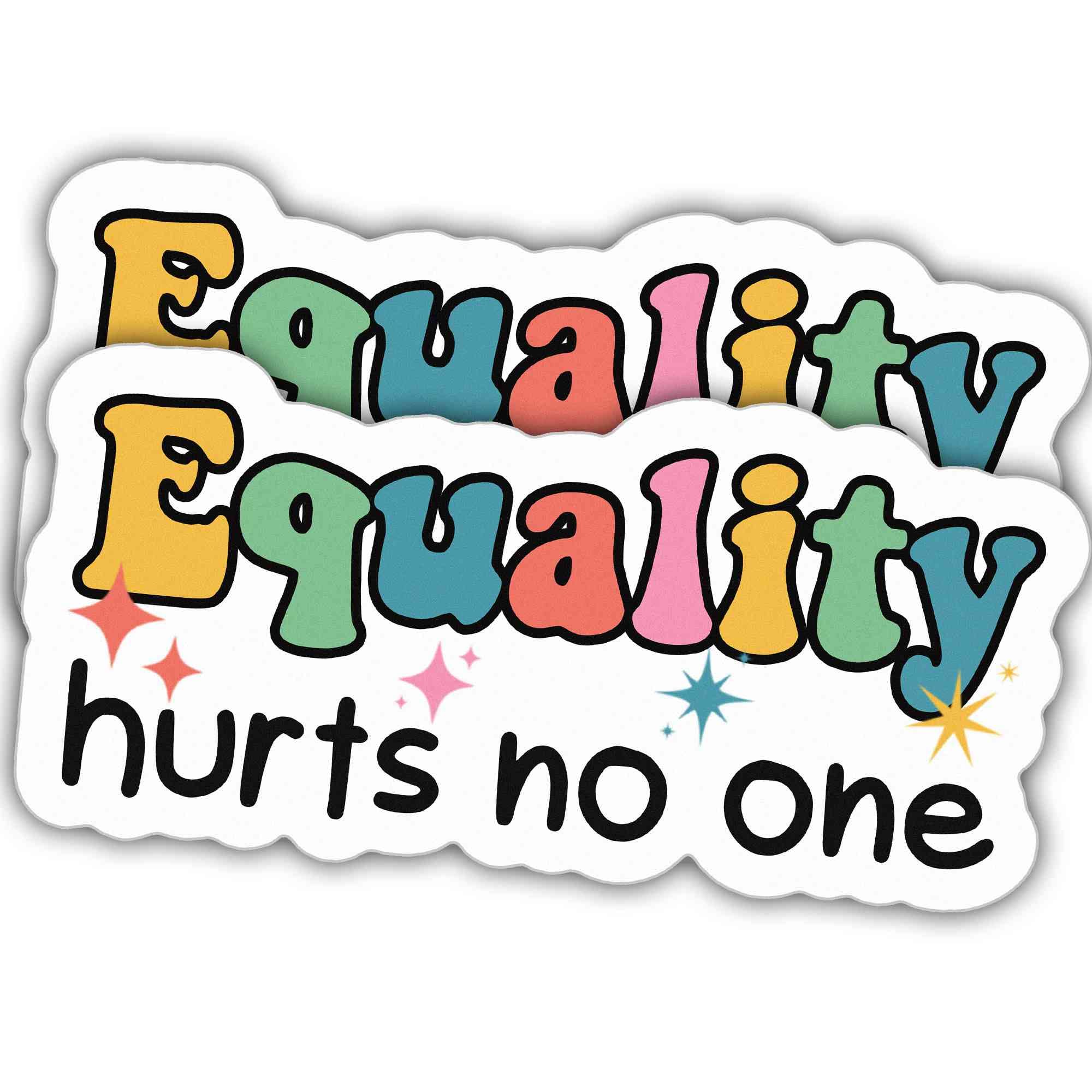2pcs Equality Stickers Human Rights Decals Equality Hurts No One Vinyl Stickers, Weather-Resistant Sticker for Water Bottles Laptop Window Car 2pcs