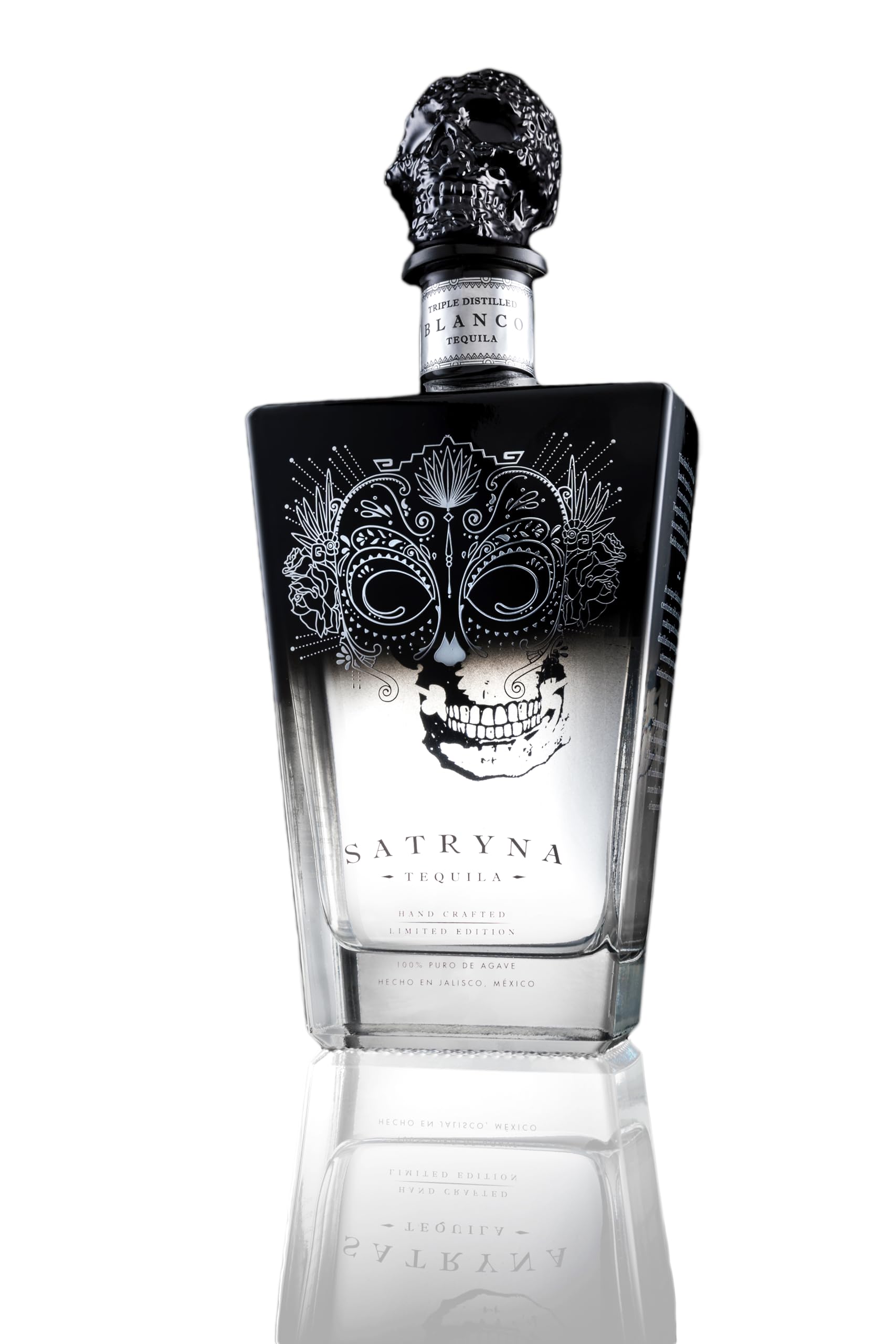 Satryna - Tequila Blanco Satryna - Tequila de 70cl, 700ml - 38% - Galardonado Tequila Artesanal de Lujo - 1 x Botella de Tequila