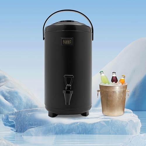 Miniatura 11 de Dispensador de bebidas aislado, urna de café de 3.2 galones / 12 L con espita y termómetro, dispensador de bebidas frías y calientes con aislamiento