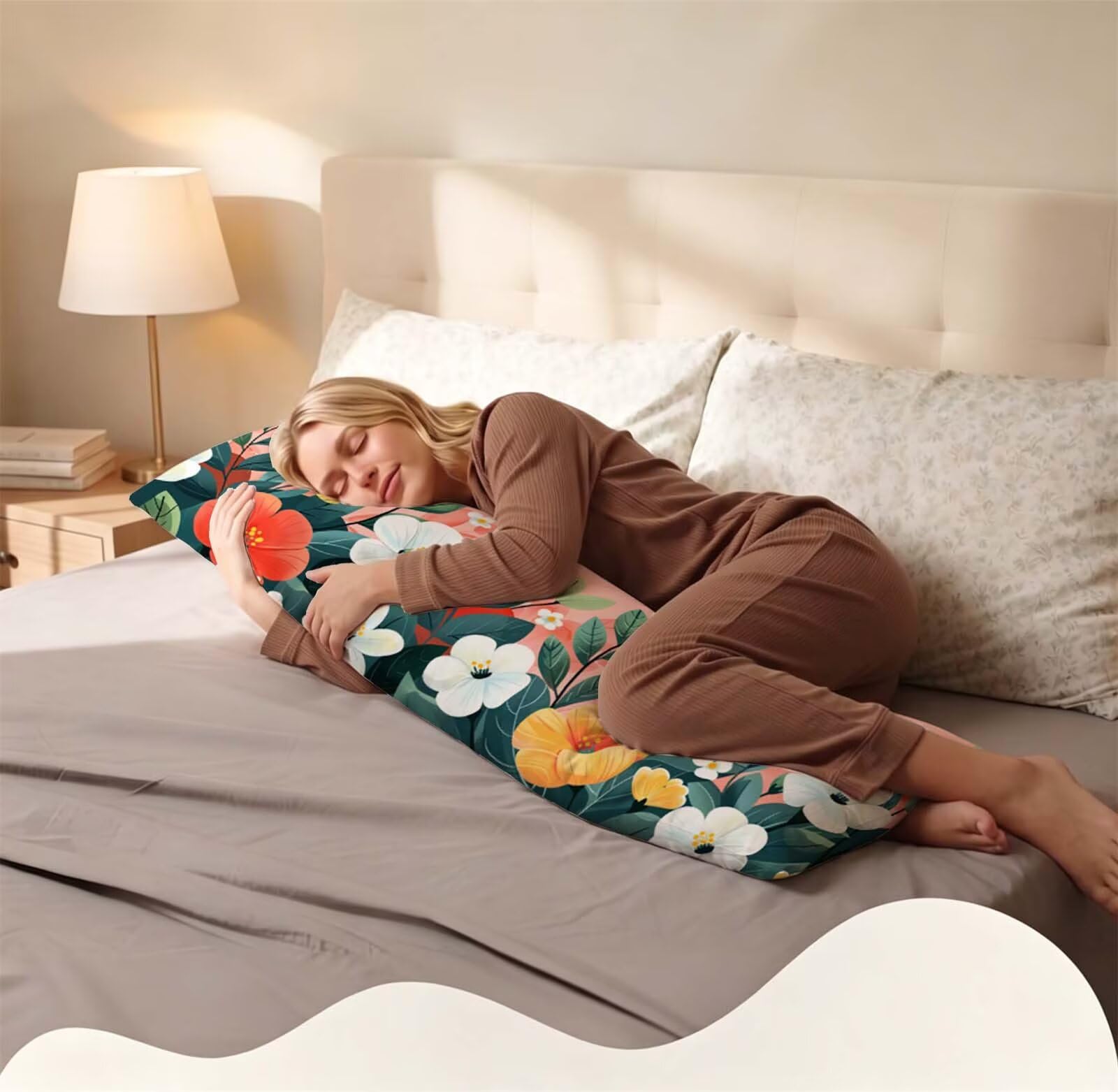 Fodera Cuscino 55 x 160 cm, Aiuola-1 Lino Cuscini per Divano Letto,
