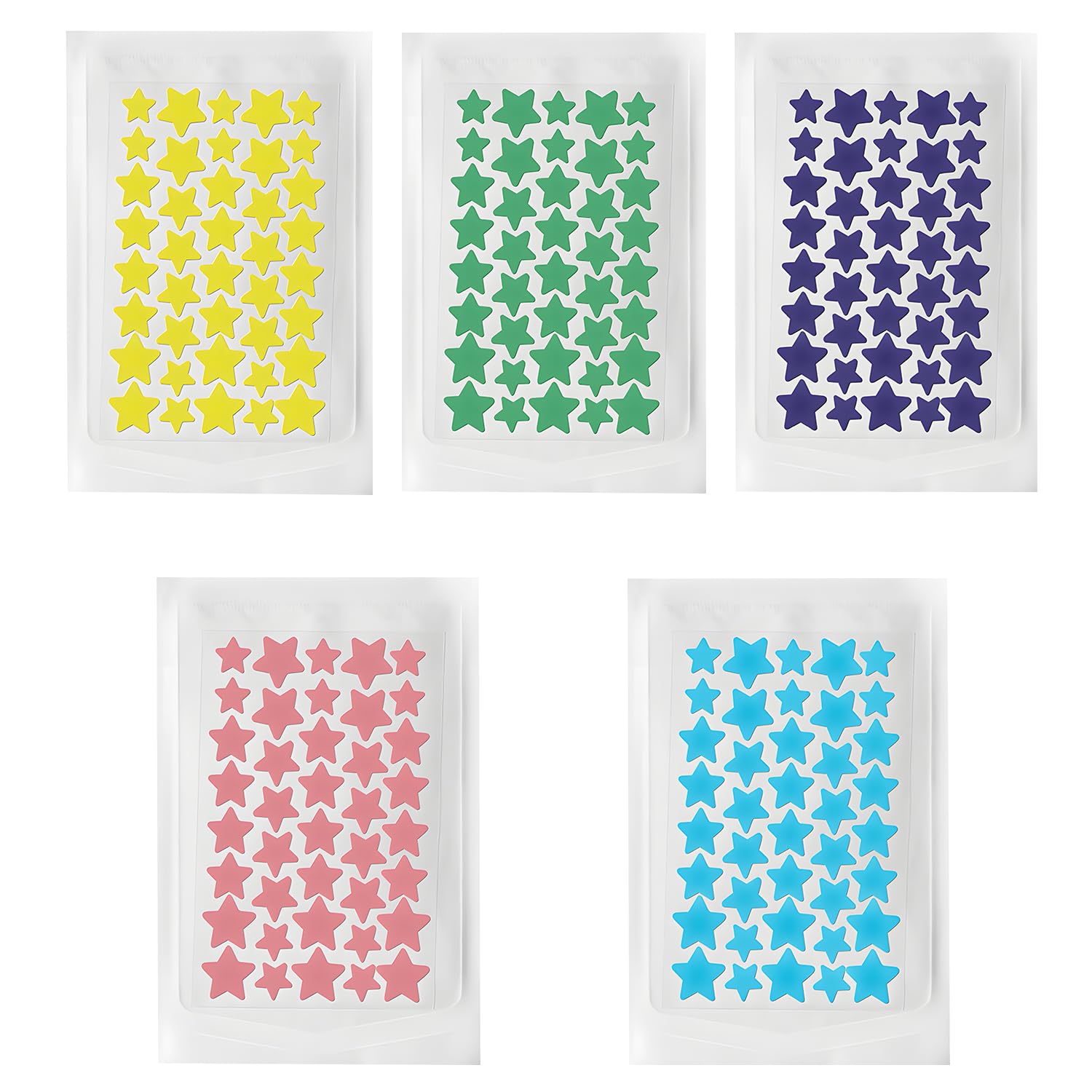 200 Pcs Hydrocolloid Pimple Patches, 5 Colors Star Spot Patches for Face Waterproof Cute Acne Patches for Women and Teens
