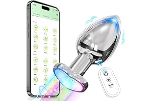 Male Vibrator Butt Plug with Flashing Light Base