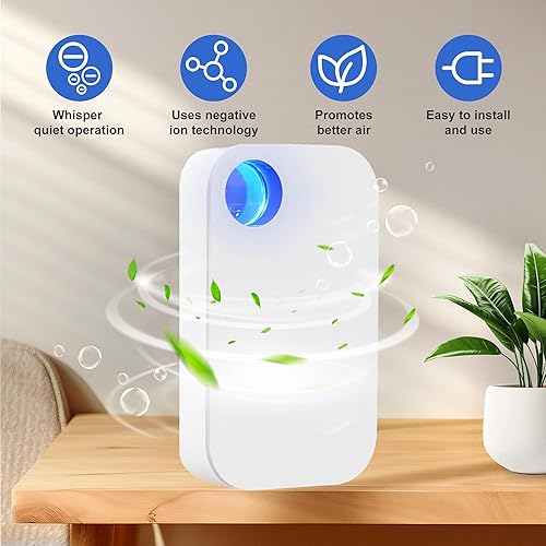 Miniatura 3 de Purificador de aire iónico para el hogar, ionizadores de aire pequeños para el hogar, funcionamiento silencioso, ambientador de aire de oficina,