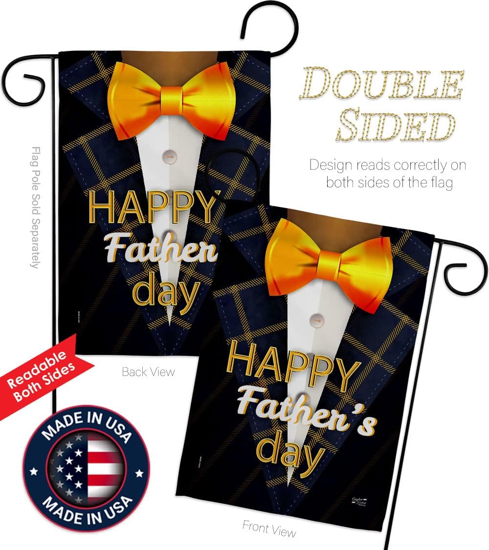 Suited Up Father's Day Garden Flag Family Dad Daddy Papa Grandpa Best Parent Sibling Relatives Grandparent House Decoration Banner Small Yard Gift Double-Sided, Made in USA
