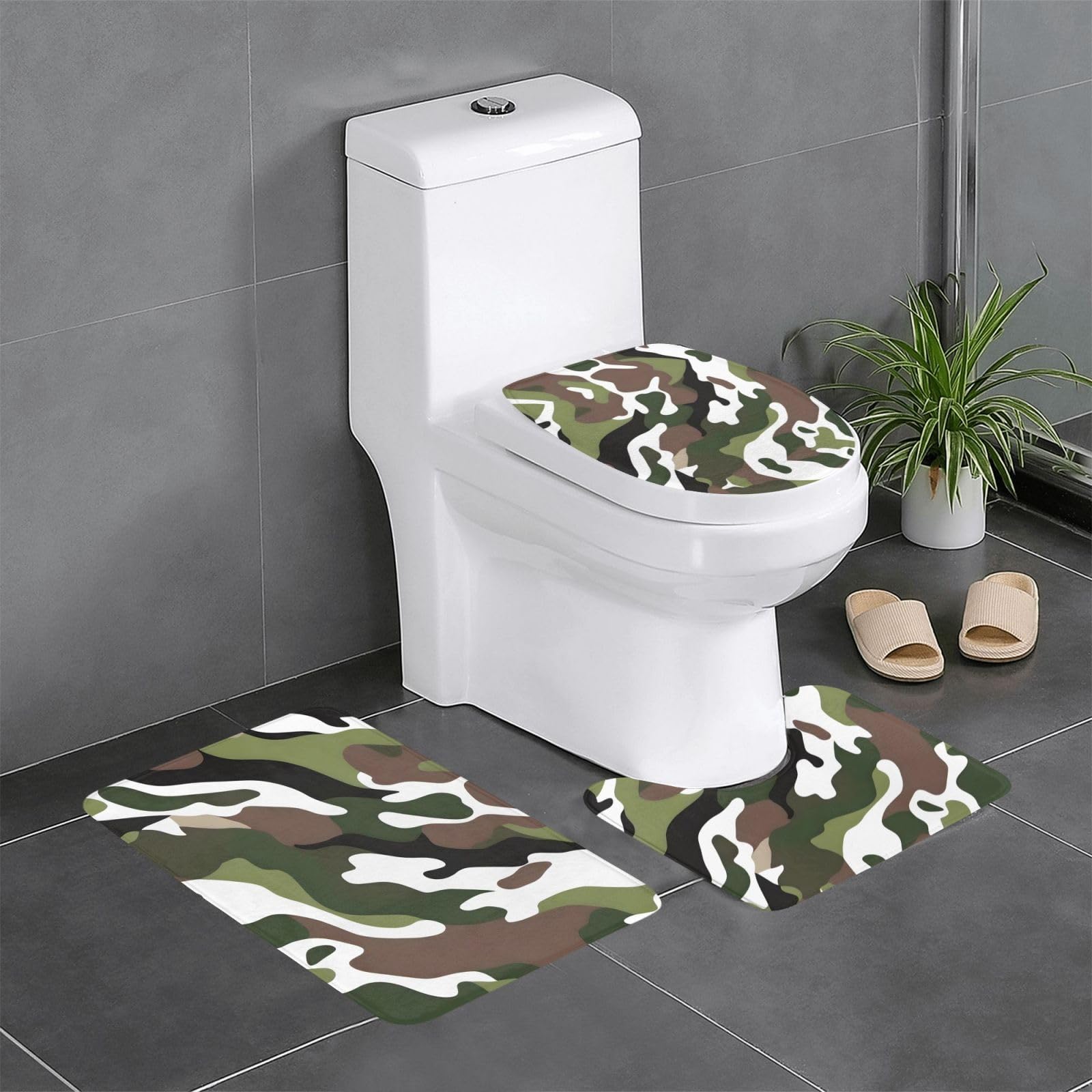 Tapis de salle de bain antidérapants faciles à nettoyer 3 pièces
