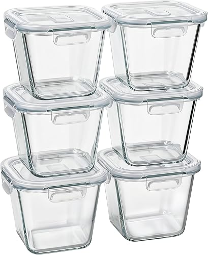 Recipientes de vidrio para sopa con tapas de 32 onzas, recipientes de almacenamiento de vidrio de borosilicato altos para almuerzo, helado, viajes y