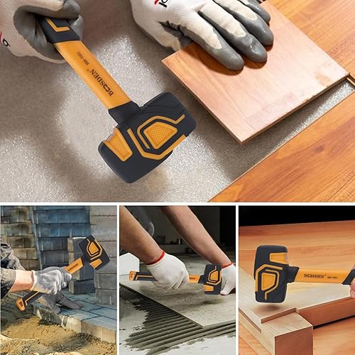 Miniatura 6 de BOOSDEN Juego de mazos de goma, paquete de 3 martillo de goma de 10 onzas, 20 onzas y 36 onzas, martillo de goma con gancho, martillo de mazo con