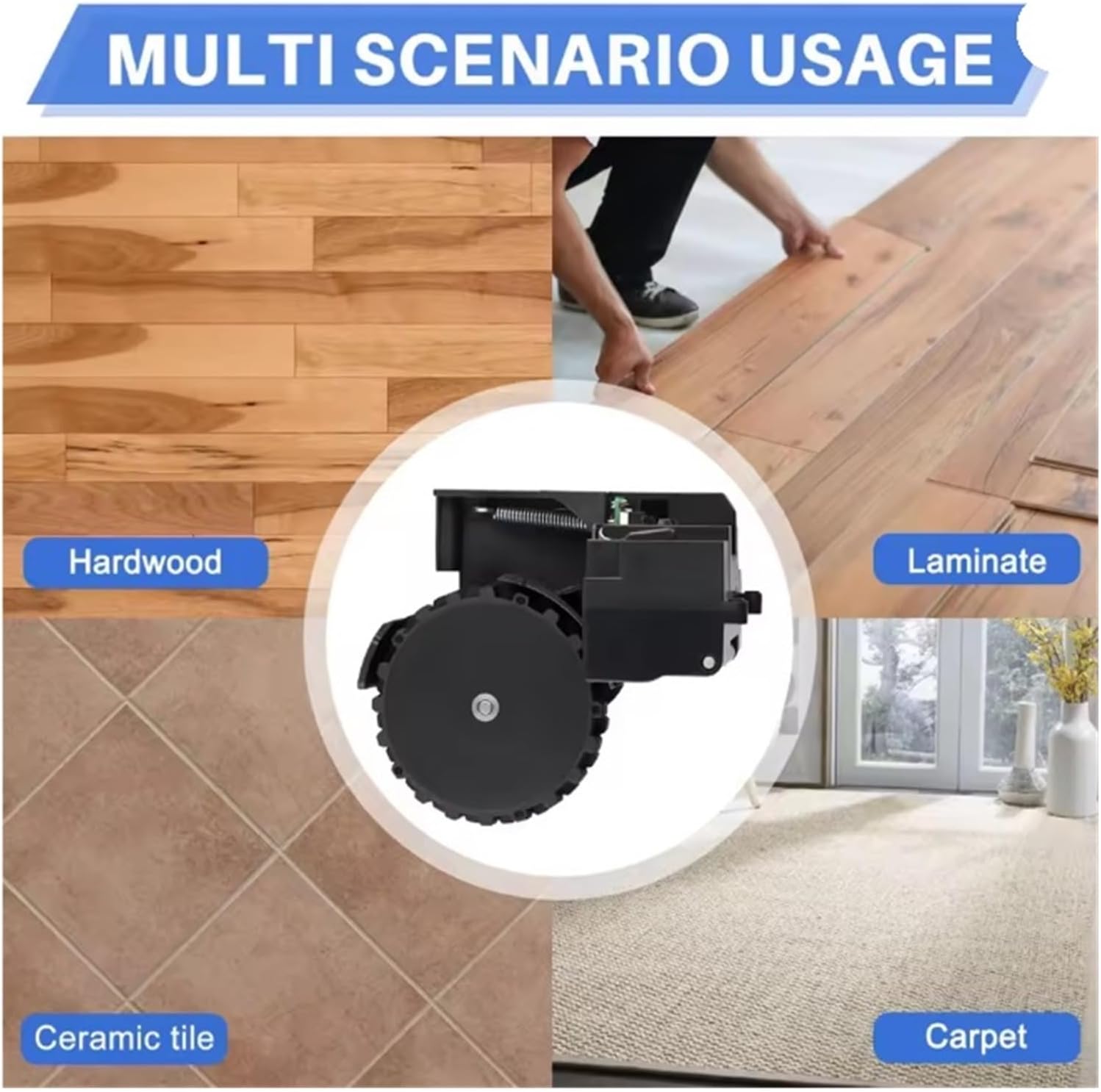 Y21A,Compatible for Xiaomi, Compatible for Roborock, S5 Series Robot Vacuum Cleaner Replacement Wheel L Wheel Module Parts