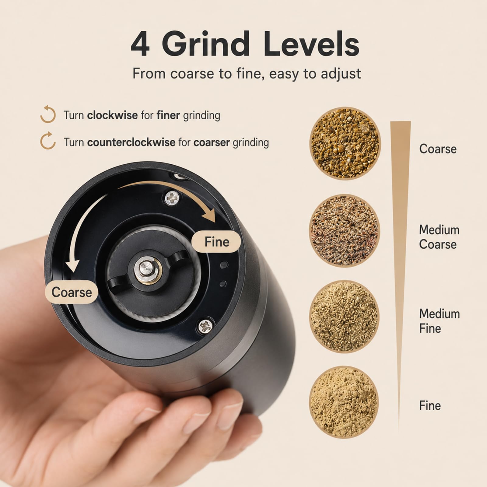 Set of 2 Electric Salt and Pepper Mills, Automatic Pepper Mill with Storage Base, 4 Speed ​​Settings, for Grinding Spices