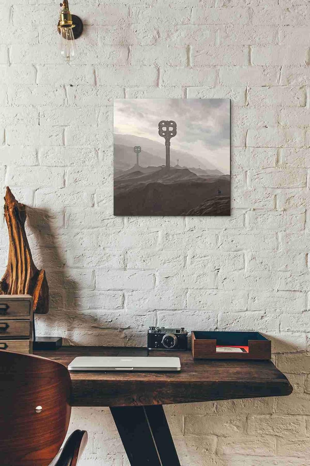 Epic Graffiti 'Land of Keys' by Dariusz Klimczak, Canvas Wall Art, 12"x12"