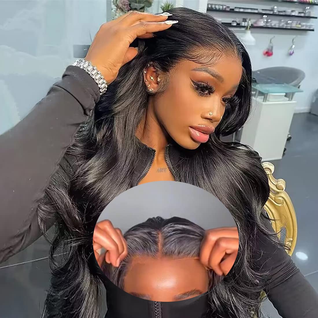 Wear and Go Glueless Wigs Human Hair Pre Plucked Upgraded No Glue Pre Cut HD 4x4 Lace Closure Wigs for Black Women Body Wave Lace Front Wigs Human Hair for Beginners Human Hair 20 Inch