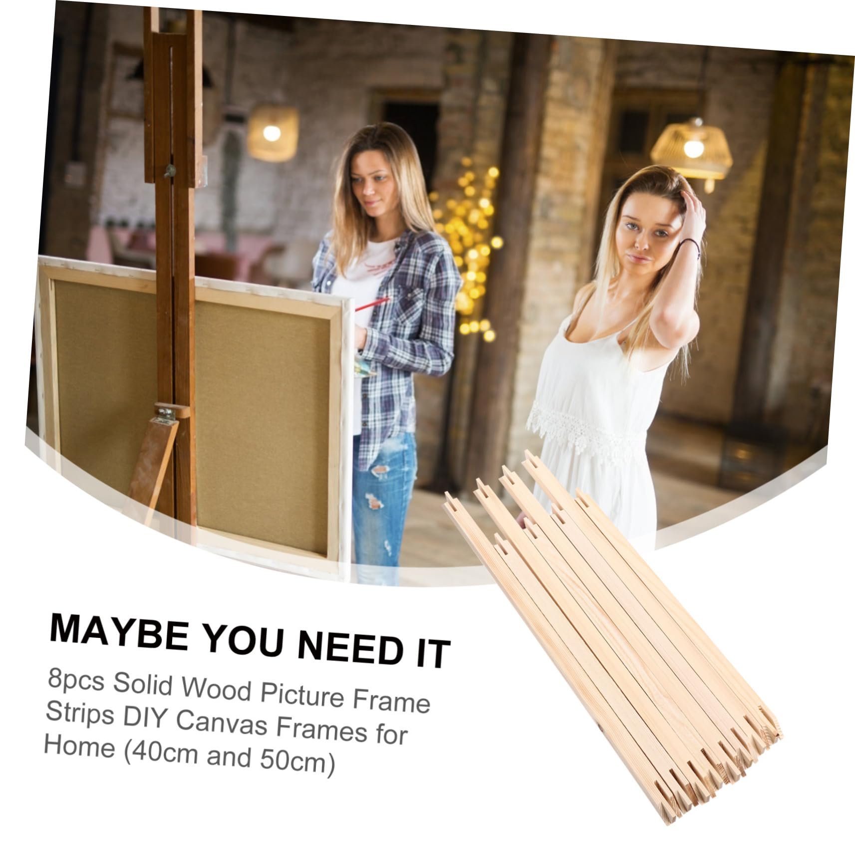 PHENOFICE Simple Install Easy Store Solid Board Wooden Frames for Photo Oil Painting