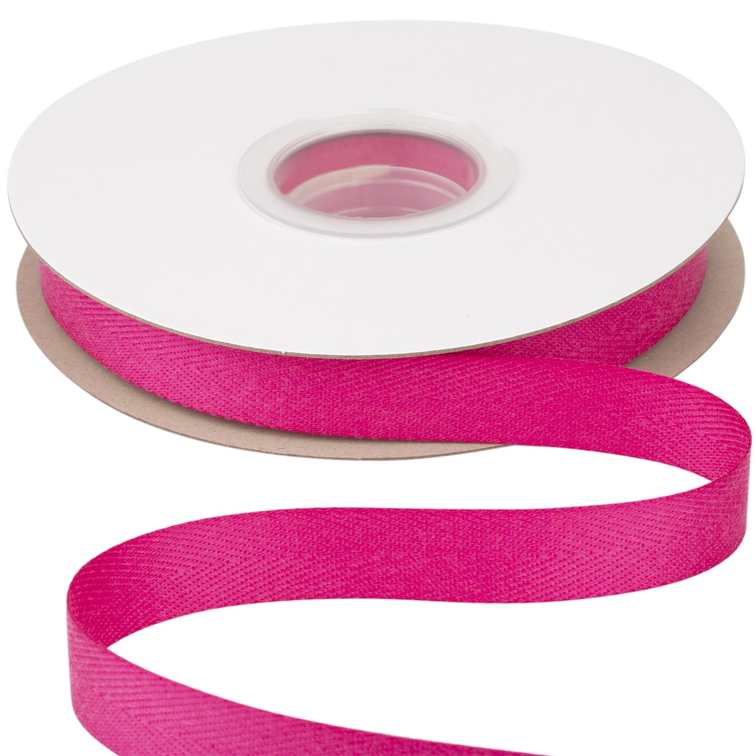 Ribbonitlux Tape Twill Ribbon 16mm x 22.5 Meters, Soft Azalea Herringbone Bias Tape for DIY Craft Sewing, Gift Wrapping, and Home Decor