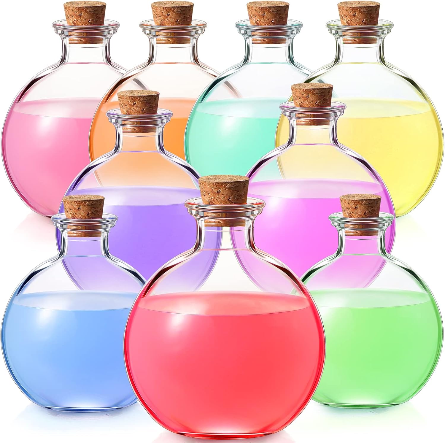 Glass Potion Bottles Potion Bottles with Cork Round Glass