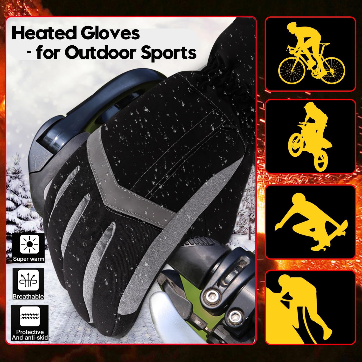 SVPRO Battery Operated Heated Gloves for Men and Women,Electric Hand Warms Gloves Battery Heated Glove Liners for Indoor Outdoor Jobs Hiking Cycling Skiing,Winter Warm Gloves for Hunting - Image 8