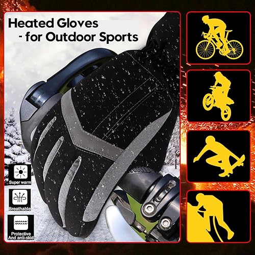 Miniatura 6 de SVPRO Guantes térmicos para hombres y mujeres, guantes de invierno de caza con calefacción, guantes de esquí eléctricos y guantes de snowboard,