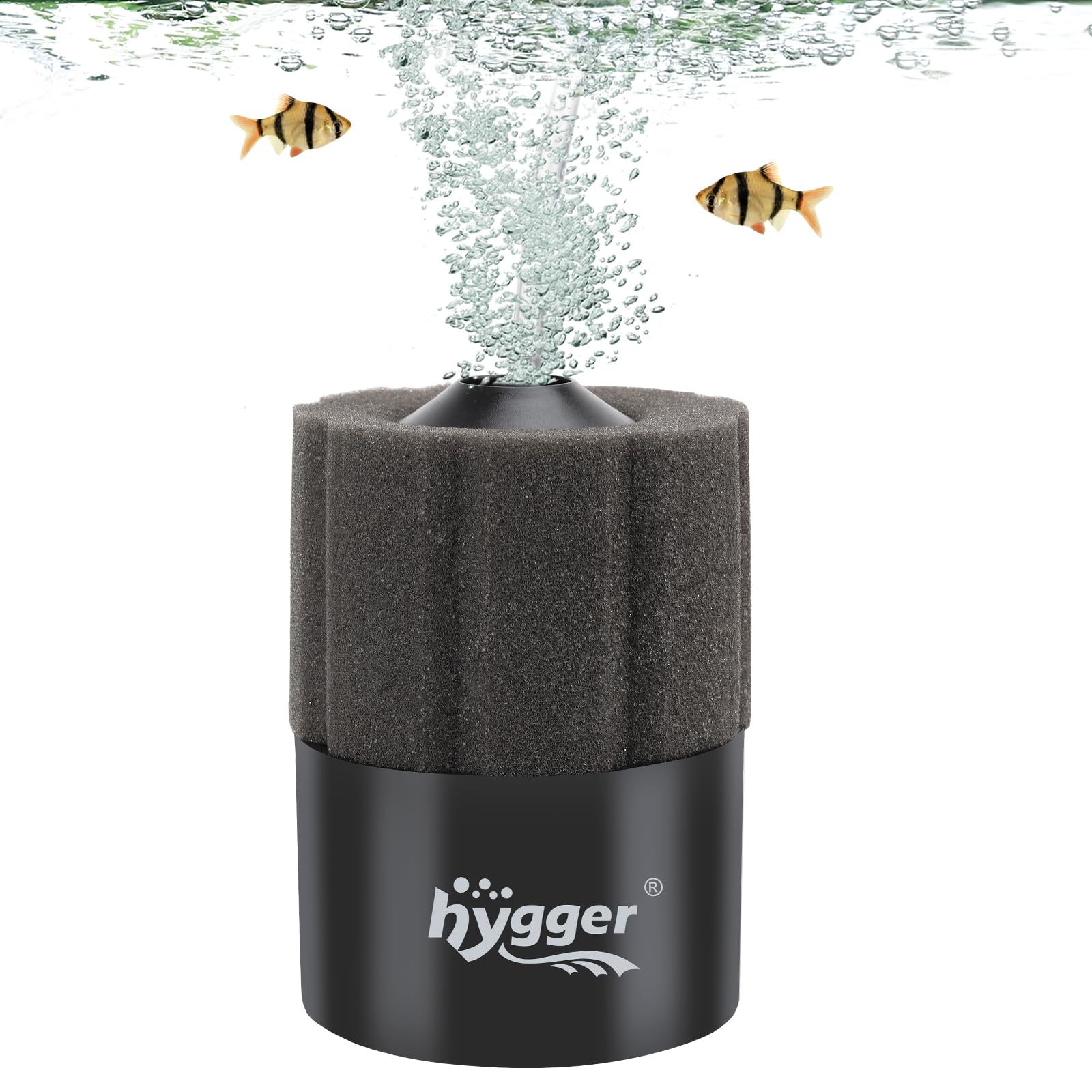– hygger Aquarium Sponge Filter, Fish Tank Filter, Submersible Internal Foam Aquarium Filter for 5-91L Breeding Fry Shrimp Snails Betta Tank with Filtered Ceramic Balls and Spare Sponge(S)
