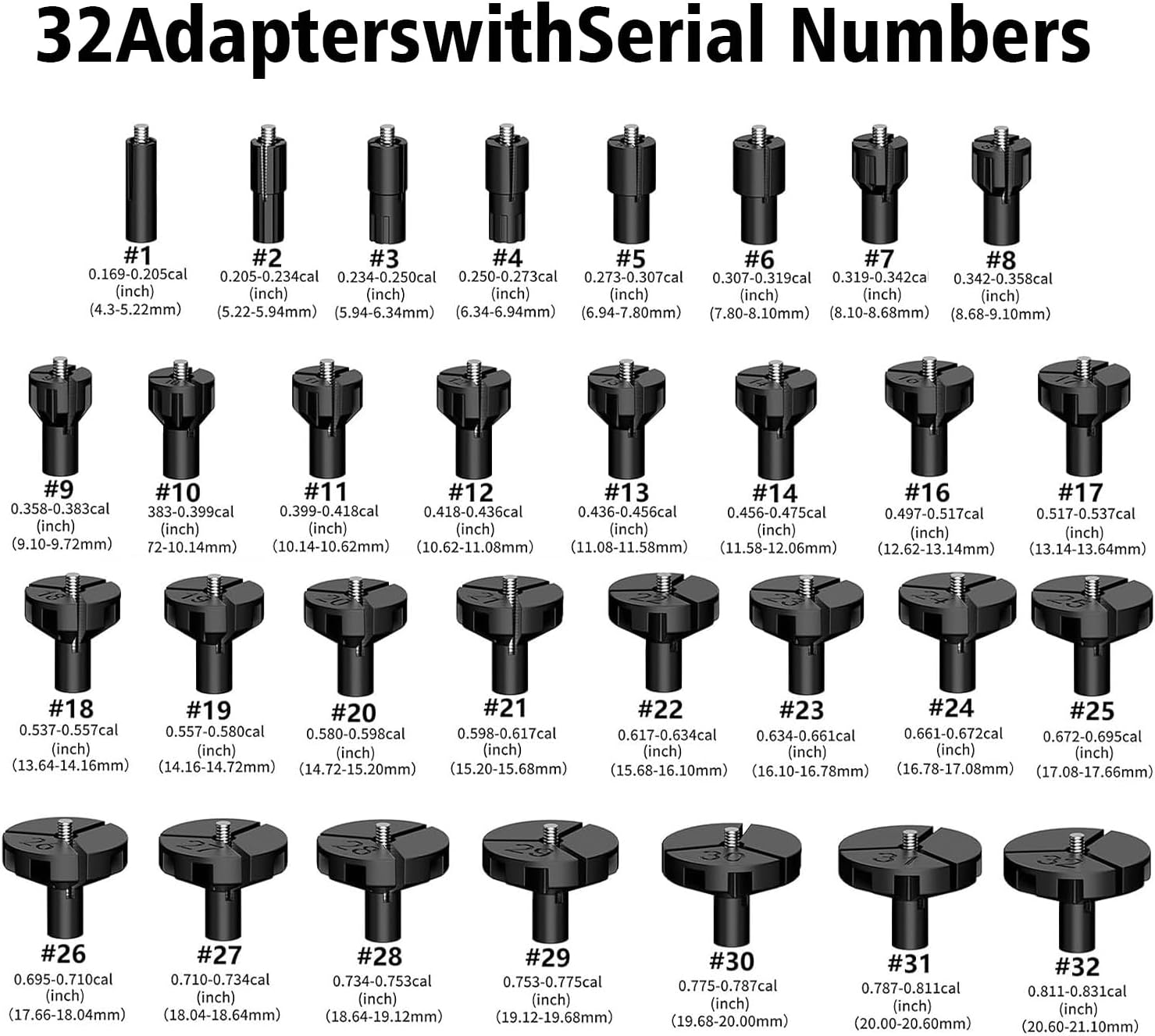 tabbioft Laser Bore Sight Kit Professional Red or Green Bore Sight with 32 Adapters Fit 0.17 to 12GA Calibers with Button Switch Powerful Hunting Tool