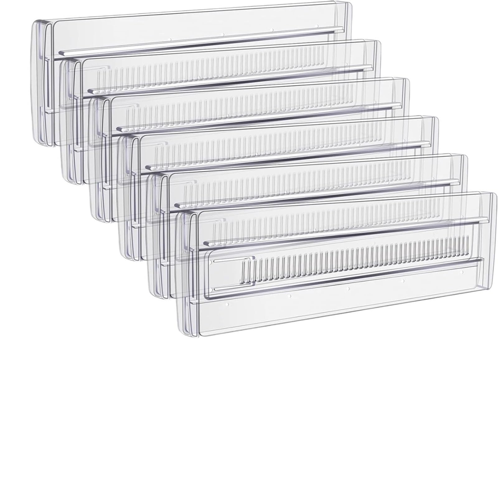 CIGPKLO Drawer Dividers 6Pack Drawer Dividers Adjustable Organizer Clear Expandable Dresser For Clothes Kitchen Utensils Draw