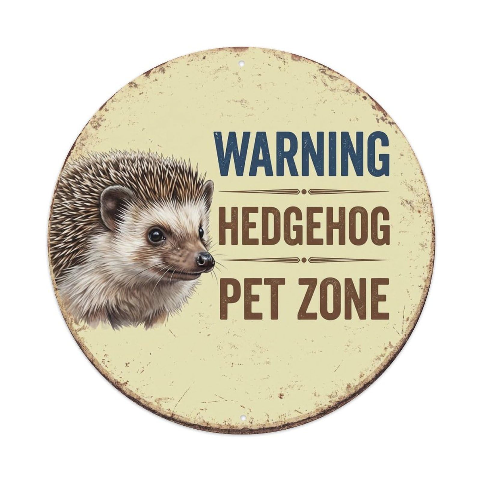 Tgrcjimh Style Metal Tin Sign Vintage Warning Hedgehog