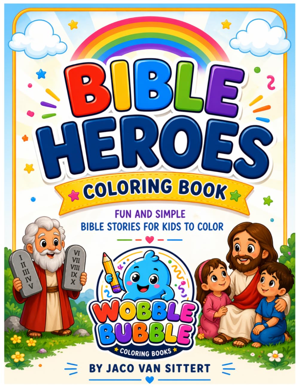 Bible Heroes Coloring Book: Fun and Simple Bible Stories for Kids to Color (Bible adventures)