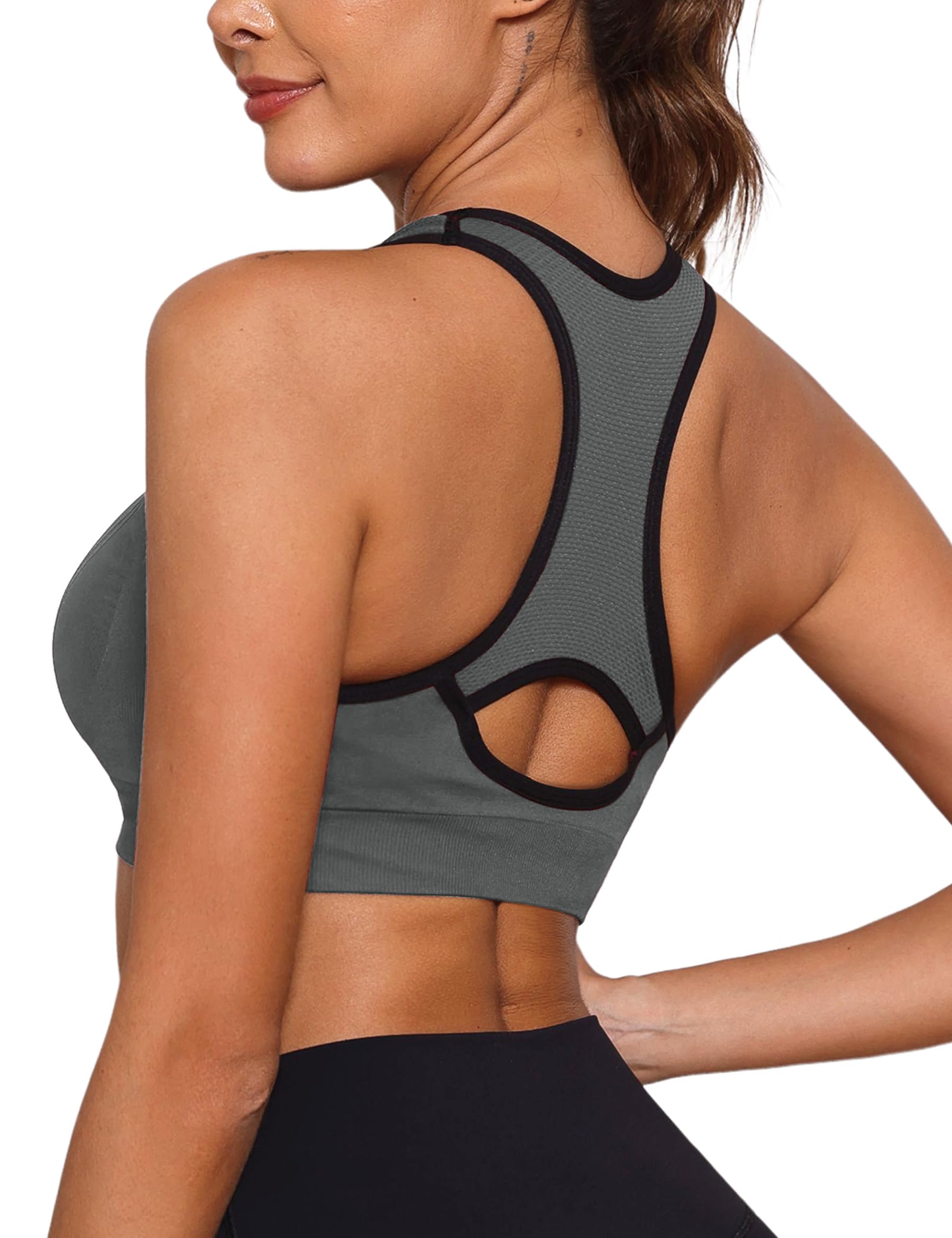 Sykooria Donna Reggiseno Sportivo Reggiseno da Allenamento Senza Ferretto Top Fitness Donna Palestra Imbottito per Ginnastica Yoga S-XXL
