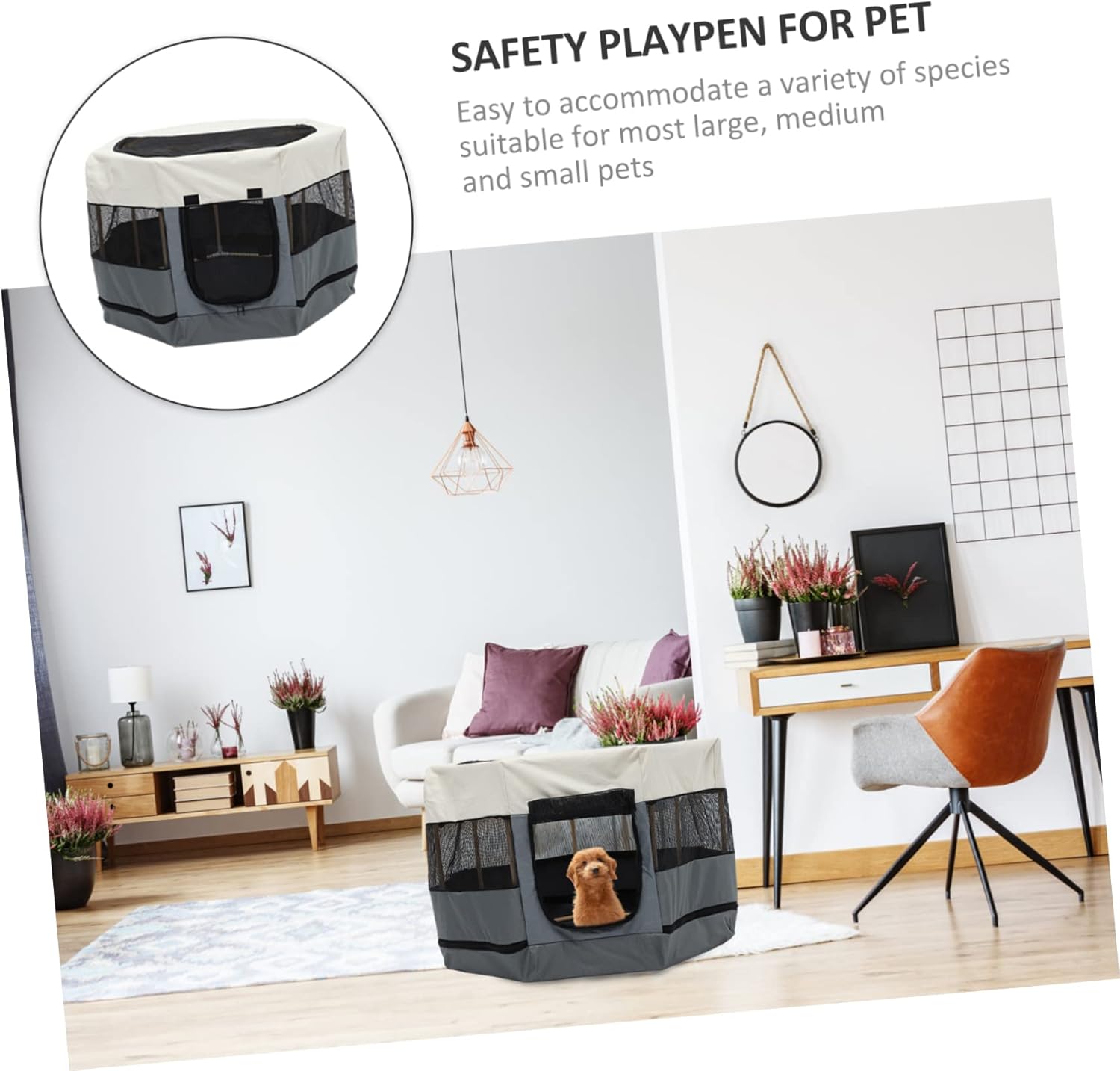 Wear Resistant Octagonal Pet Fence for Dogs and Cats Playpen Spacious Design for Use Easy Installation