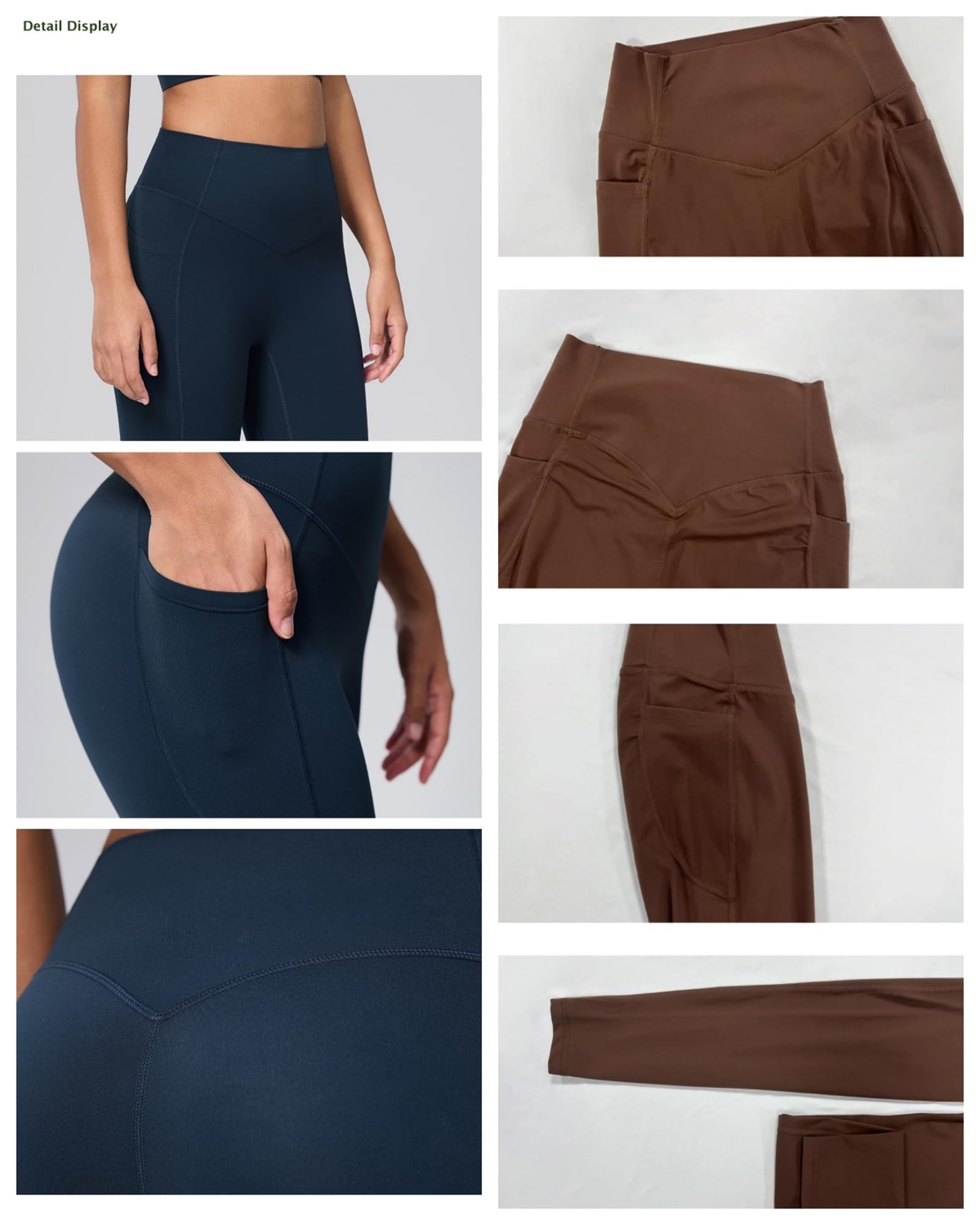 Ensemble d'entraînement 2 pièces pour femme avec soutien-gorge de sport rembourré et col carré pour le yoga, la gym, les débardeurs, les pantalons avec poches
