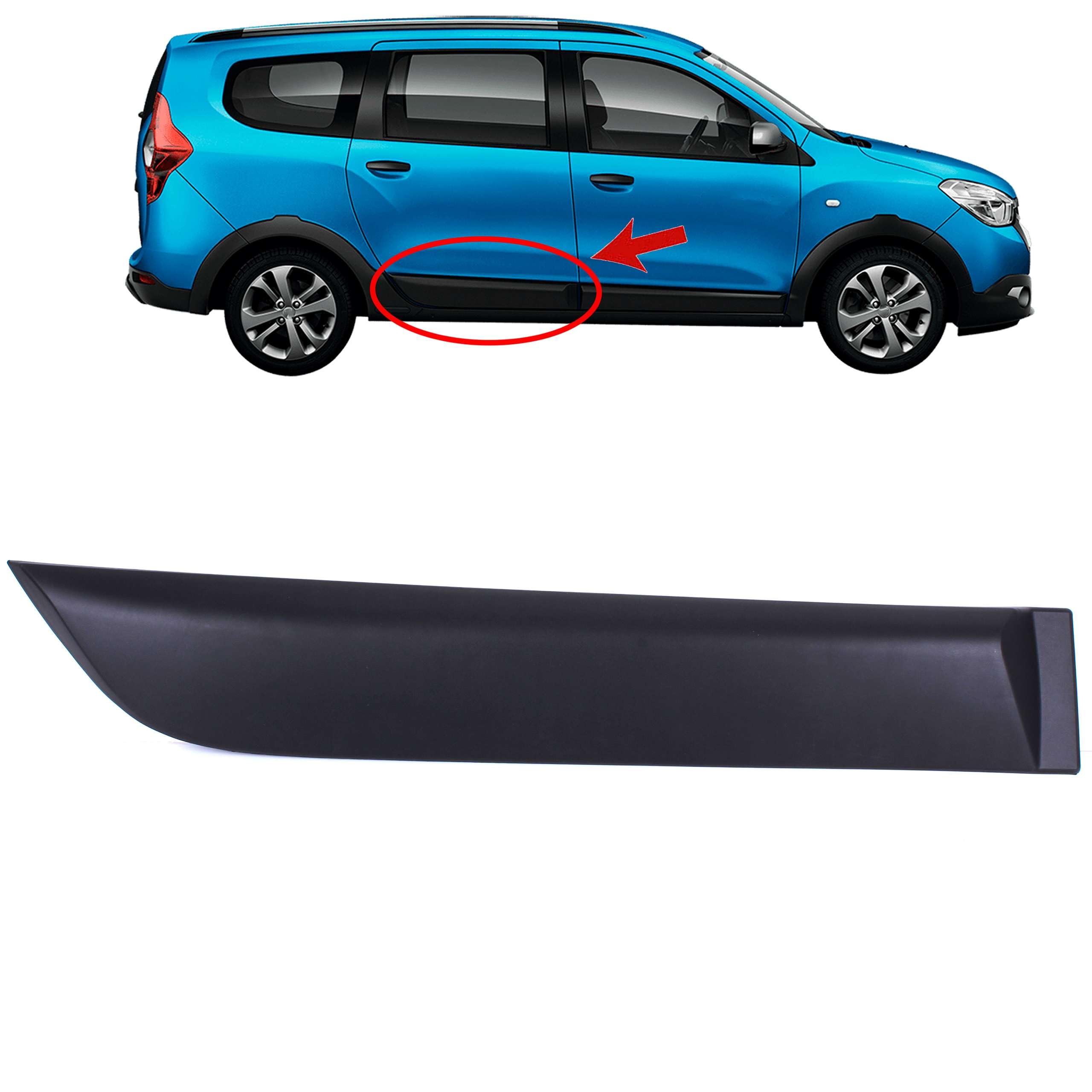INLY Moldura Protectora Moldura Lateral Trasera Derecha Compatible con Dacia Lodgy 828776410R (2012->)