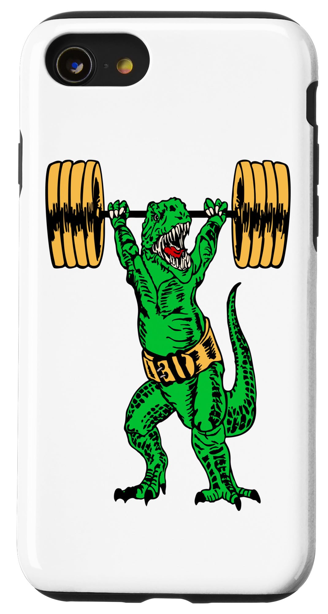 iPhone SE (2020) / 7 / 8 Dinosaur Weight Lifting Barbells Fitness Animal Gym Workout Case