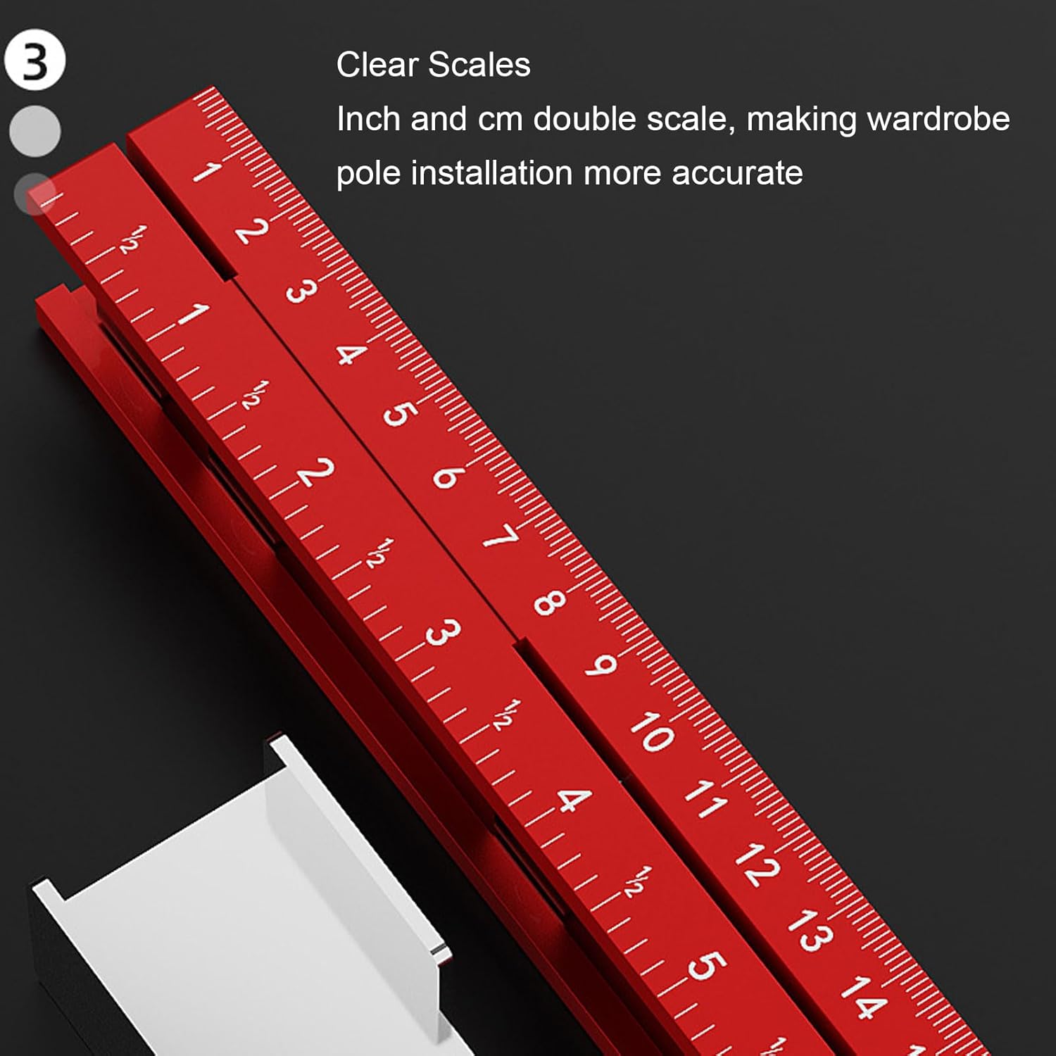 Wardrobe Pole Mounting Locator Aluminum Alloy Closet Hanging Pole Installation Ruler Wardrobe Pole Mounting Auxiliary Tool