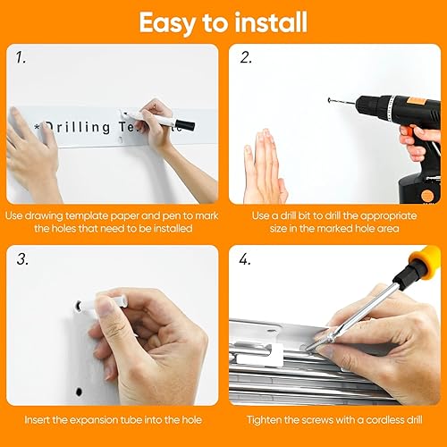 Miniatura 6 de Estante de Secado Montado en la Pared, Estante de Secado de Ropa para Lavandería Plegable, Perchero Plegable para Ropa con Montaje en Pared con 2