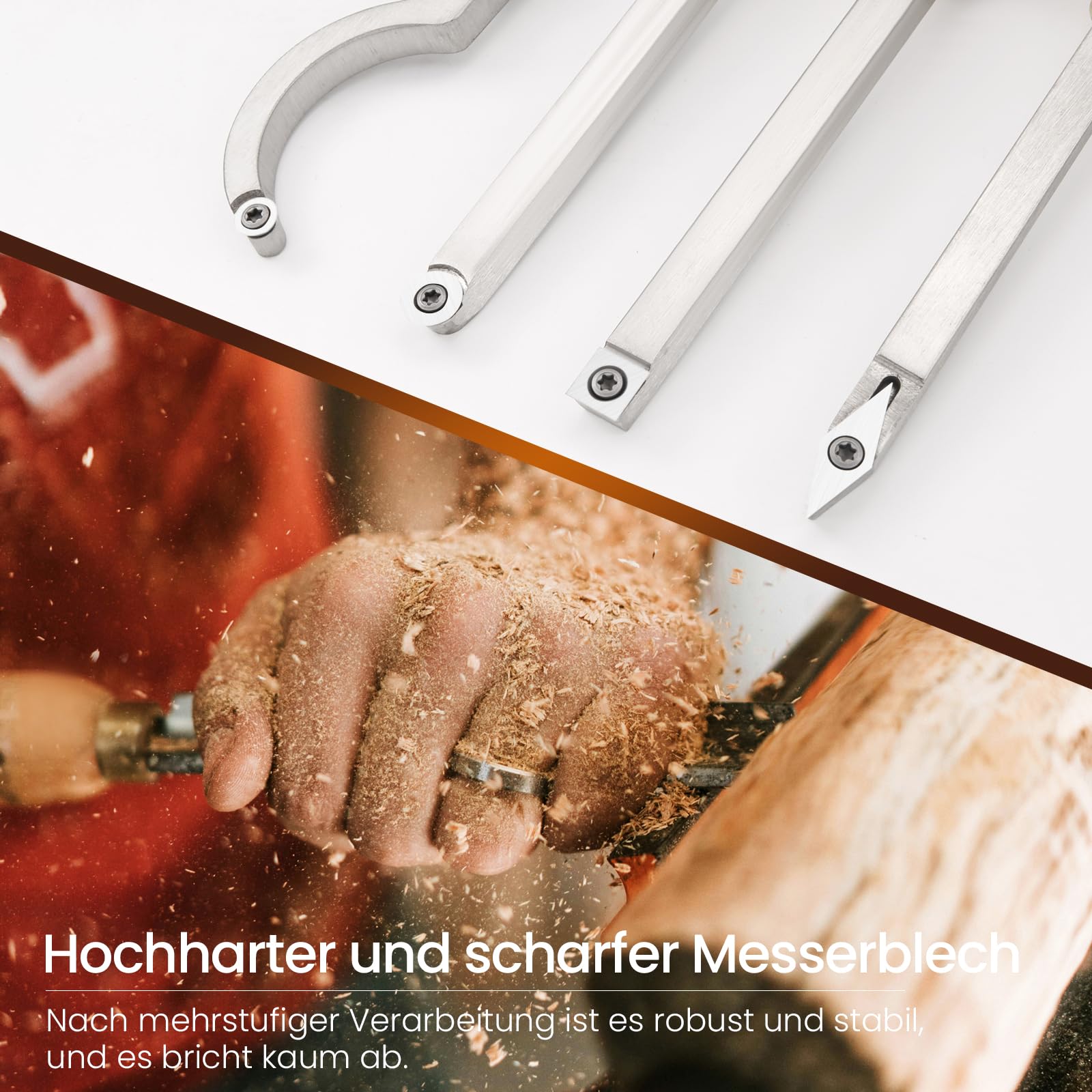 OJTOJT Drechseleisen Set 4-teilig Hartmetall-Klingen Drehmeißel