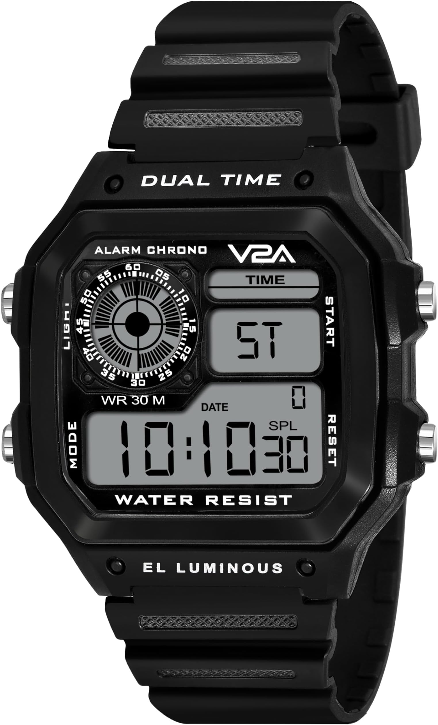 Digital Men's Watch (Black Dial Black Colored Strap)