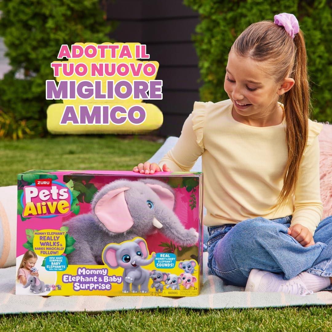 Pets Alive Mommy Elephant and Baby Surprise Interactive Robotic di ZURU