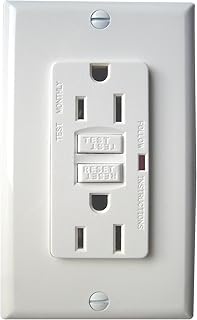 GFR15 15A 125Vac GFCI Receptacle, Wallplate and Screws Included, White