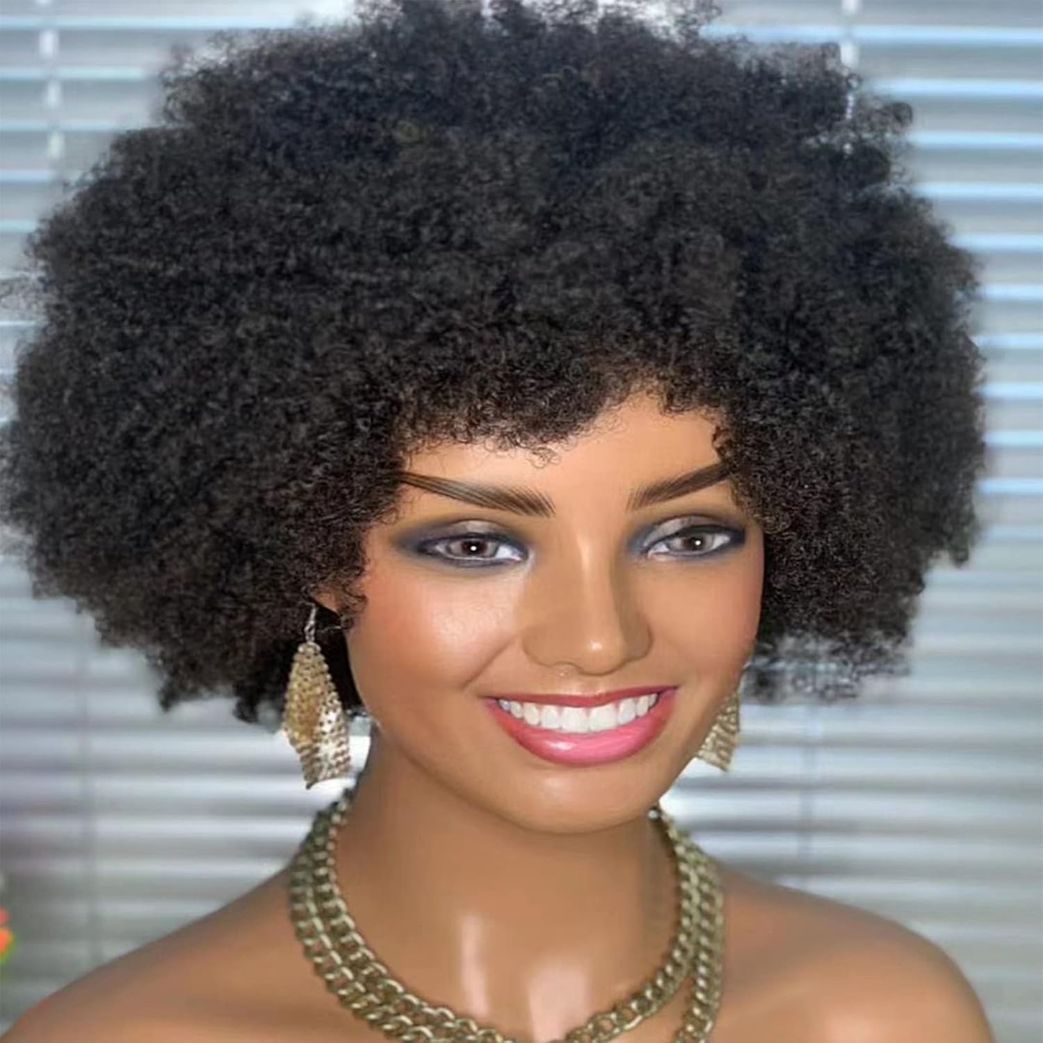 Quella Tight Afro Kinky Curly wig Human Hair Full Lace Wigs 70s 4c 4b Afro Puff Wigs HD Transparent Natural Hairline Free Part