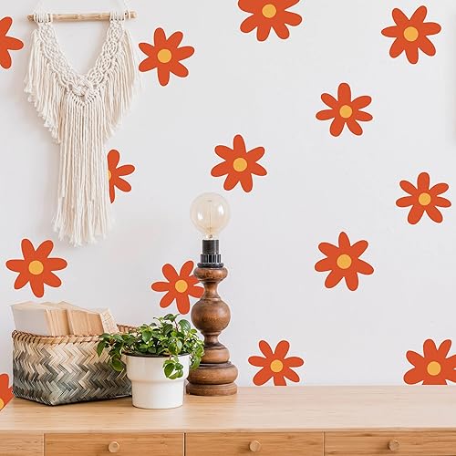 Miniatura 9 de Calcomanías de pared con margaritas de vinilo para habitación de niños, decoración artística de pared para guardería, dormitorio de niños, sala de